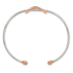 Sterling Silver and Rose-tone Infinity Cuff Bangle