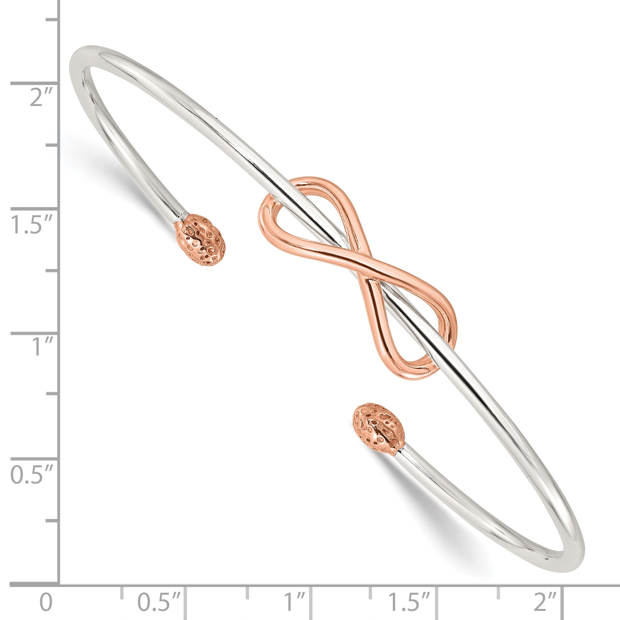 Sterling Silver and Rose-tone Infinity Cuff Bangle