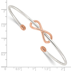 Sterling Silver and Rose-tone Infinity Cuff Bangle