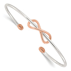 Sterling Silver and Rose-tone Infinity Cuff Bangle