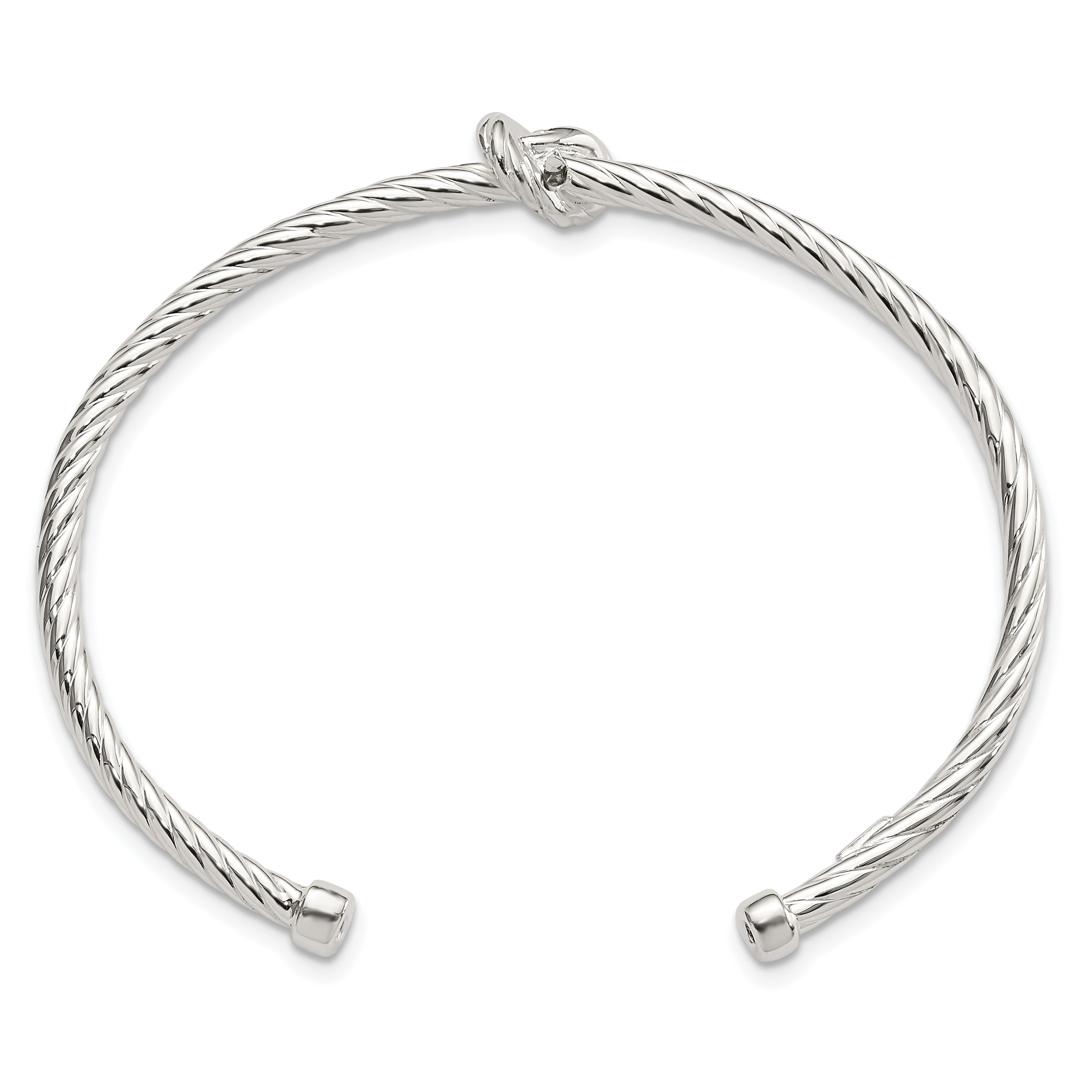 Sterling Silver Twisted Knot Cuff Bangle