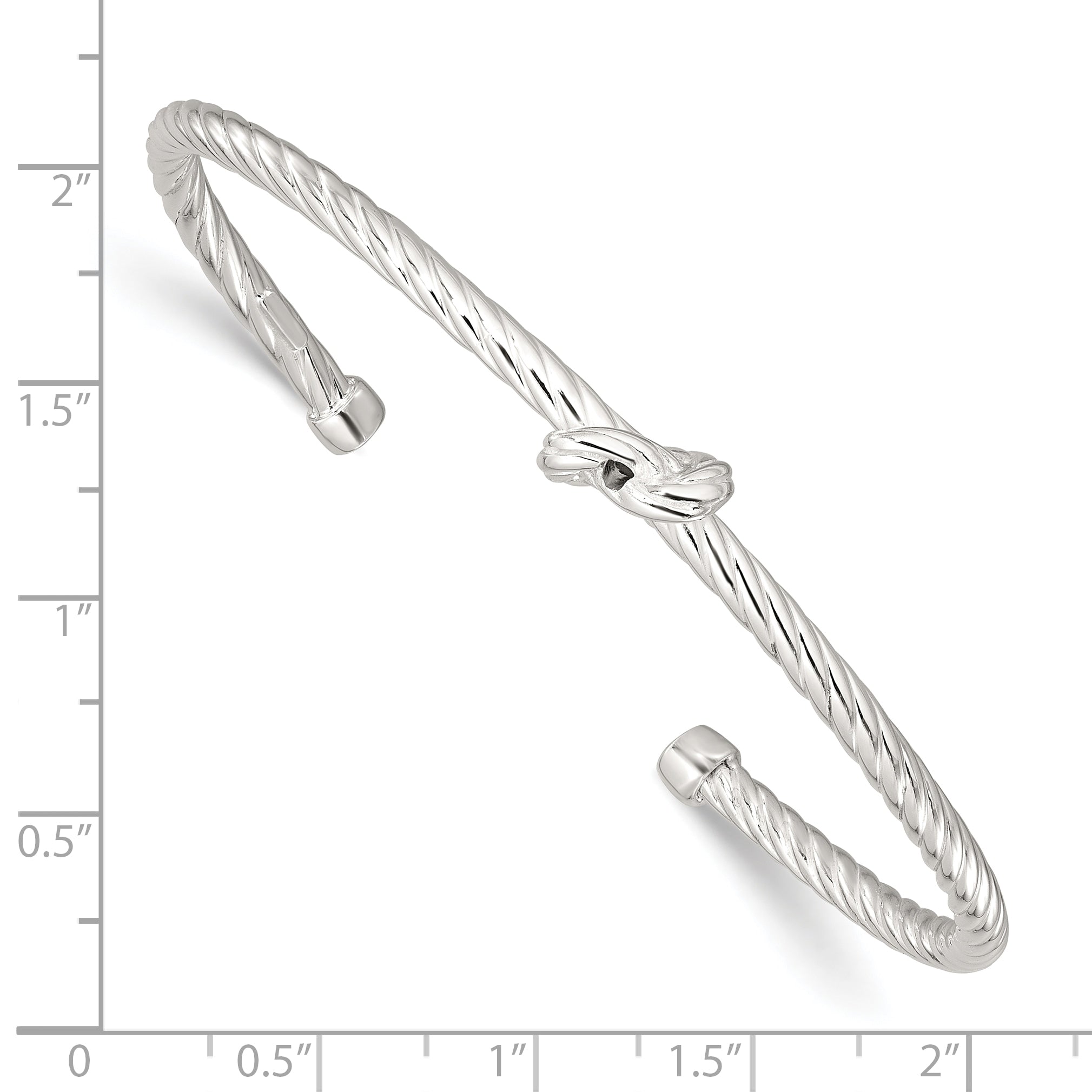 Sterling Silver Twisted Knot Cuff Bangle