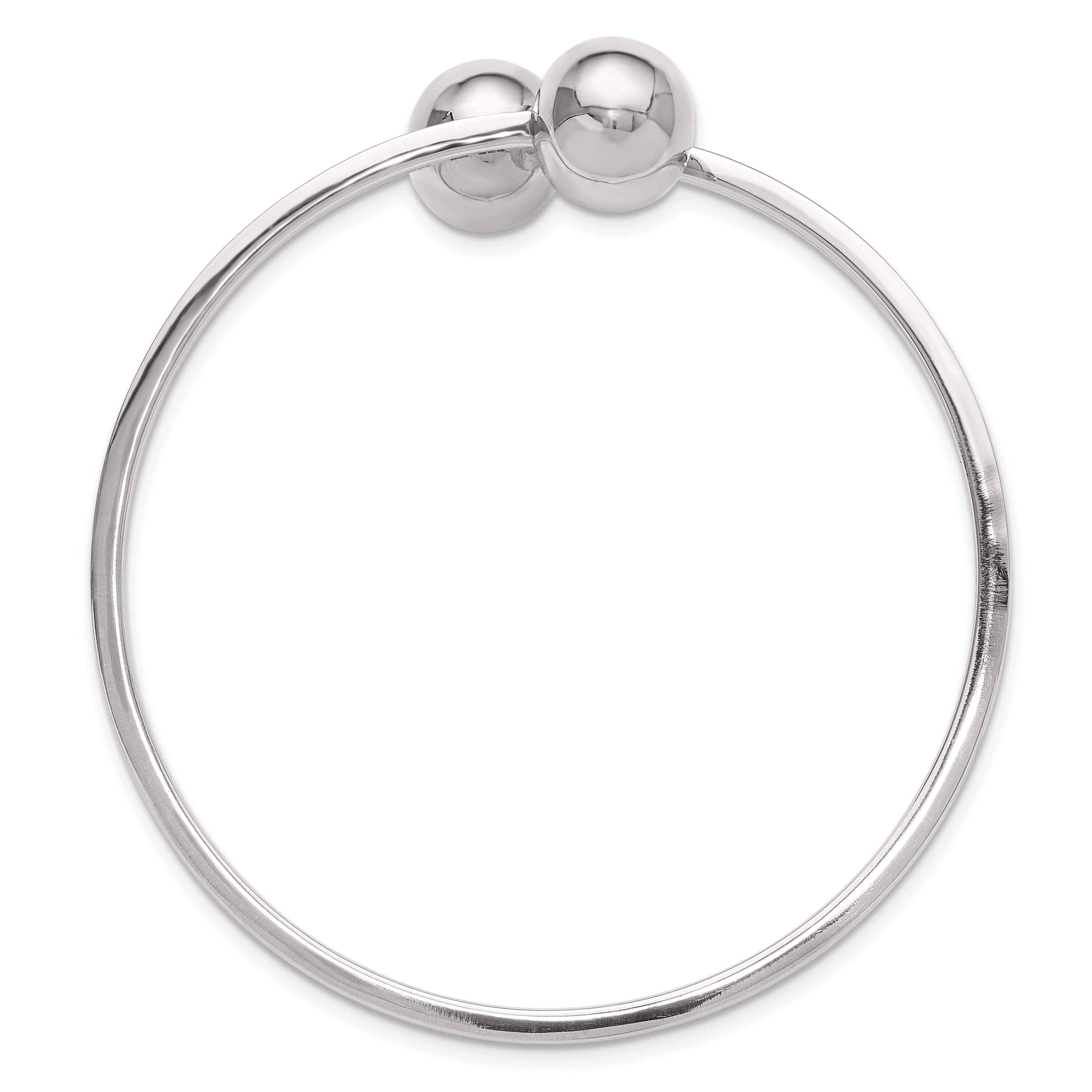 Sterling Silver Polished Ball Bypass Bangle Bracelet