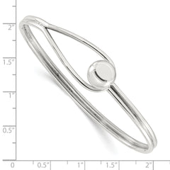 Sterling Silver Polished Ball Bead & Loop Bangle