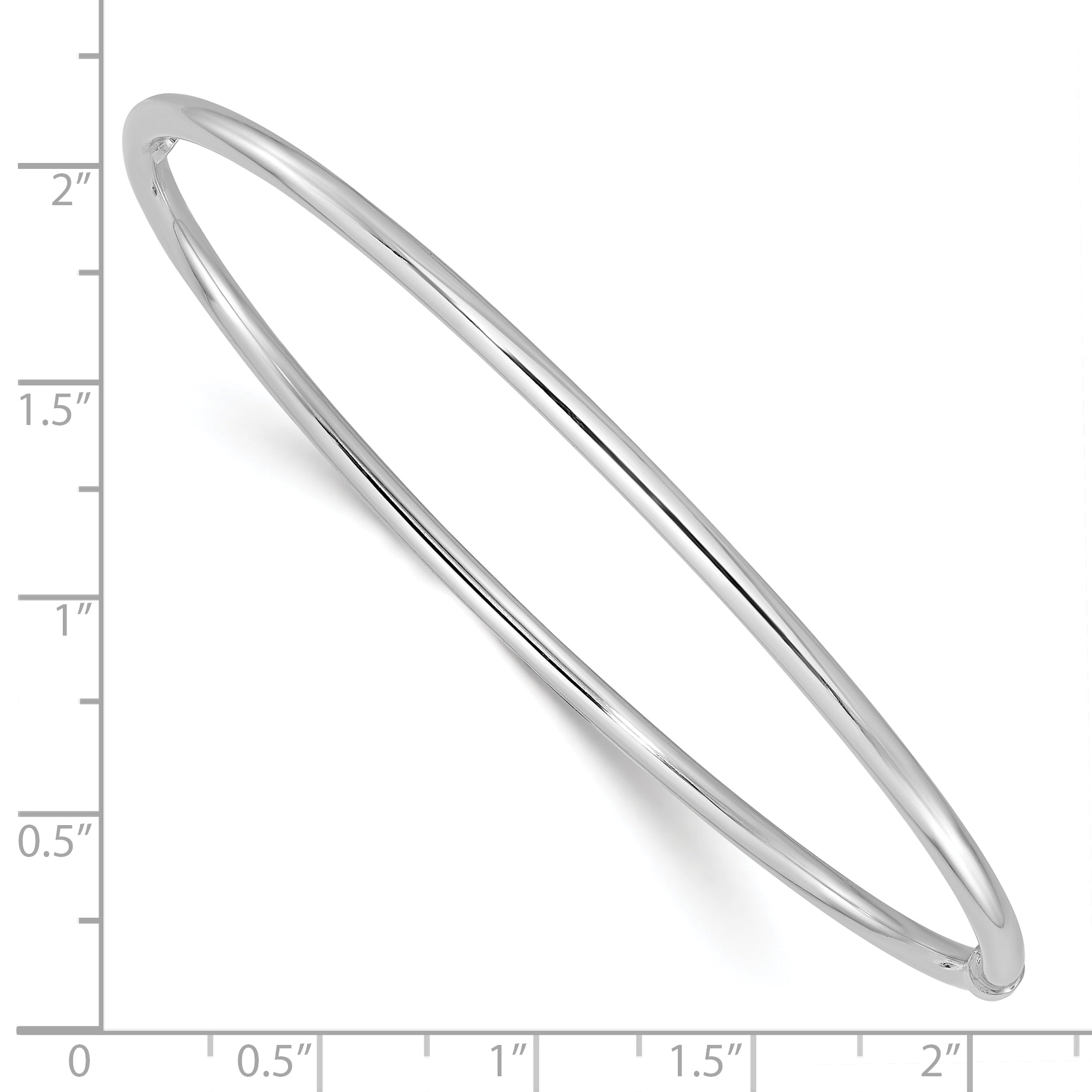 Sterling Silver Rhodium-plated Slip On Bangle