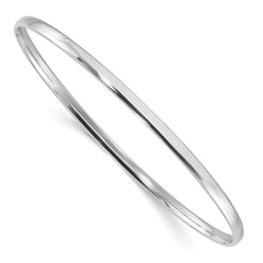 Sterling Silver Rhodium-plated Polished 3.00mm Slip on Bangle