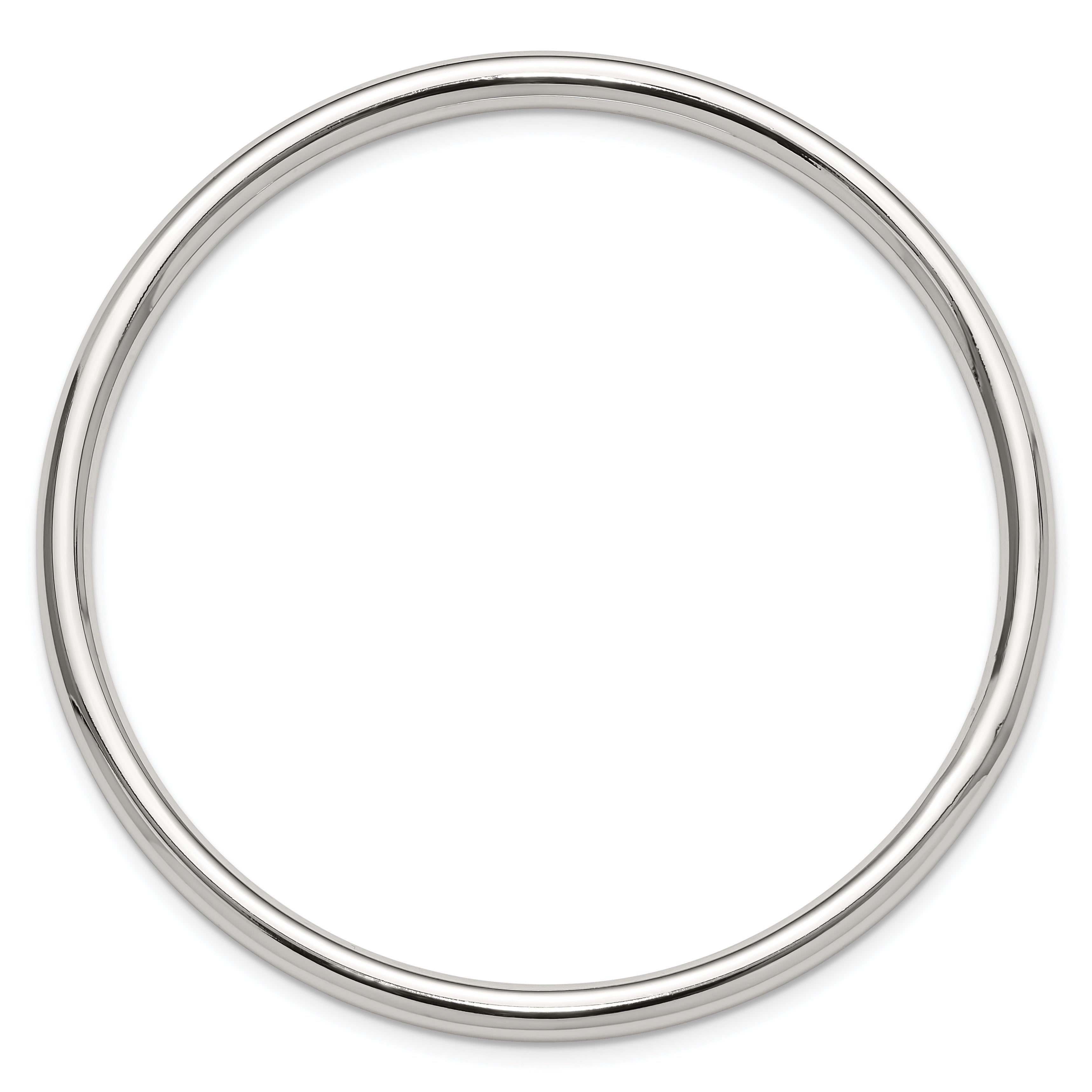 Sterling Silver Polished 4mm Tube Slip-on Bangle