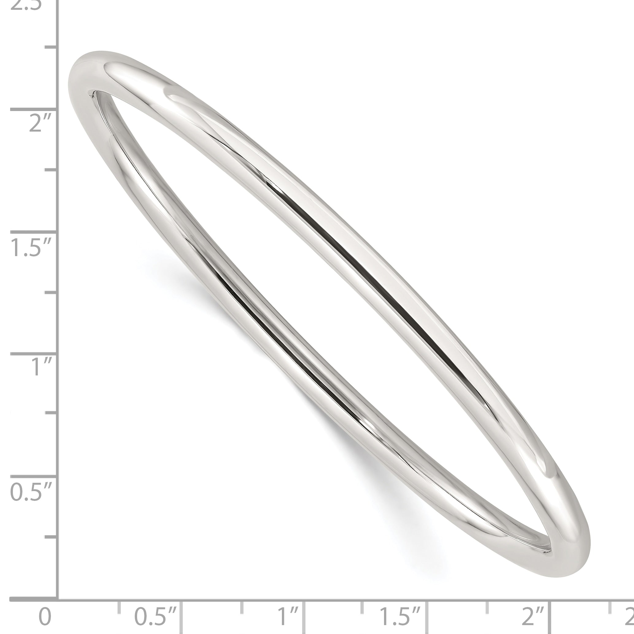 Sterling Silver Polished 4mm Tube Slip-on Bangle