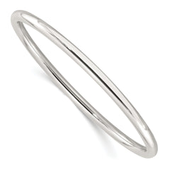 Sterling Silver Polished 4mm Tube Slip-on Bangle