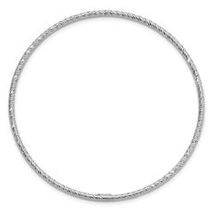 Sterling Silver Rhodium-plated Polished D/C Slip-On Bangle