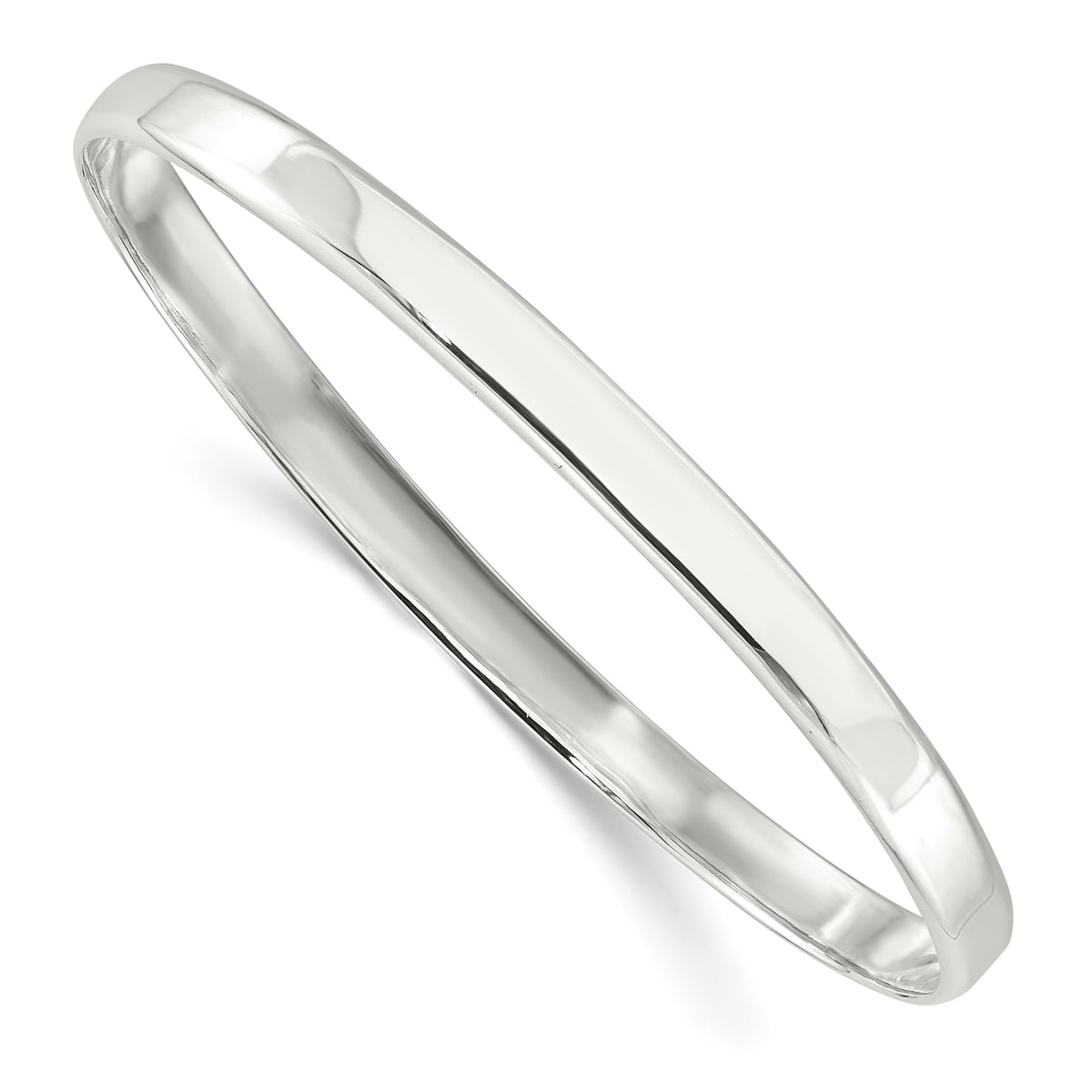 Sterling Silver Polished Solid Slip-on Bangle Bracelet