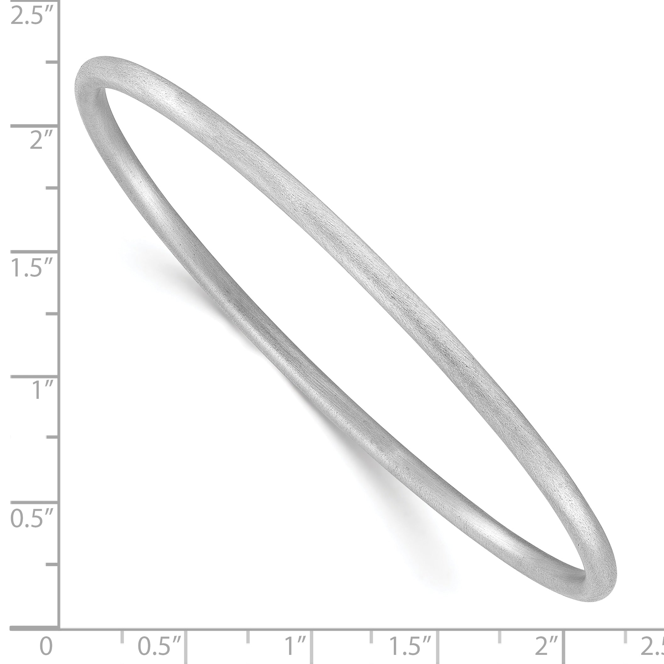 Sterling Silver Rhodium-plated Satin Slip On Bangle