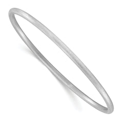 Sterling Silver Rhodium-plated Satin Slip On Bangle