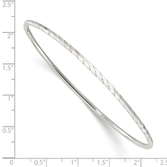 Sterling Silver Polished Diamond Cut Slip-on Bangle Bracelet