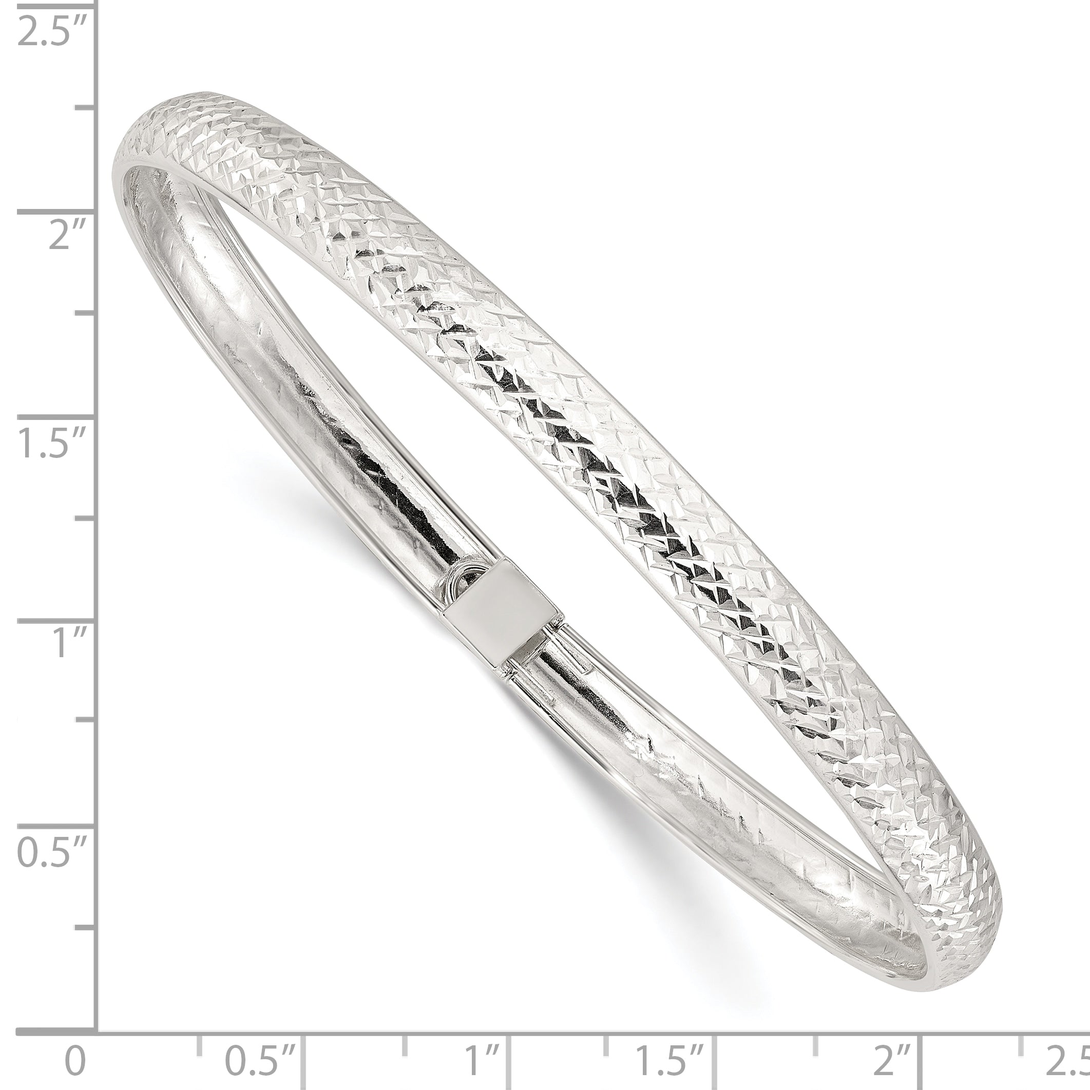 Sterling Silver Polished and D/C Flexible Bangle