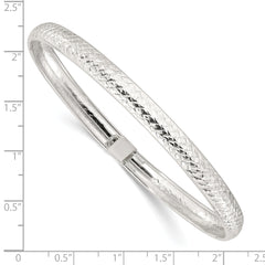 Sterling Silver Polished and D/C Flexible Bangle