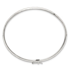 Sterling Silver Polished Textured Flexible Bangle Bracelet