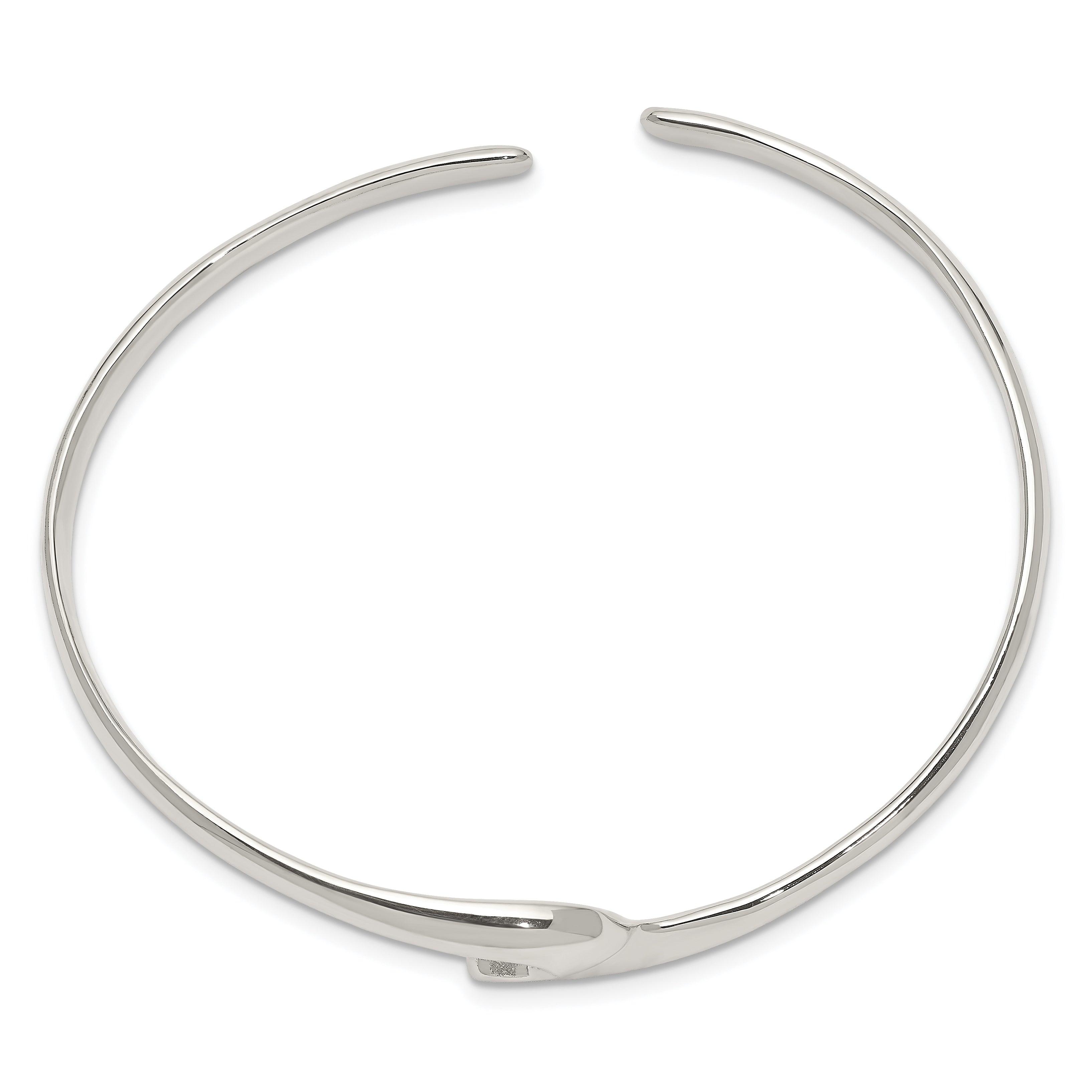 Sterling Silver Polished Fancy Cuff Bangle Bracelet