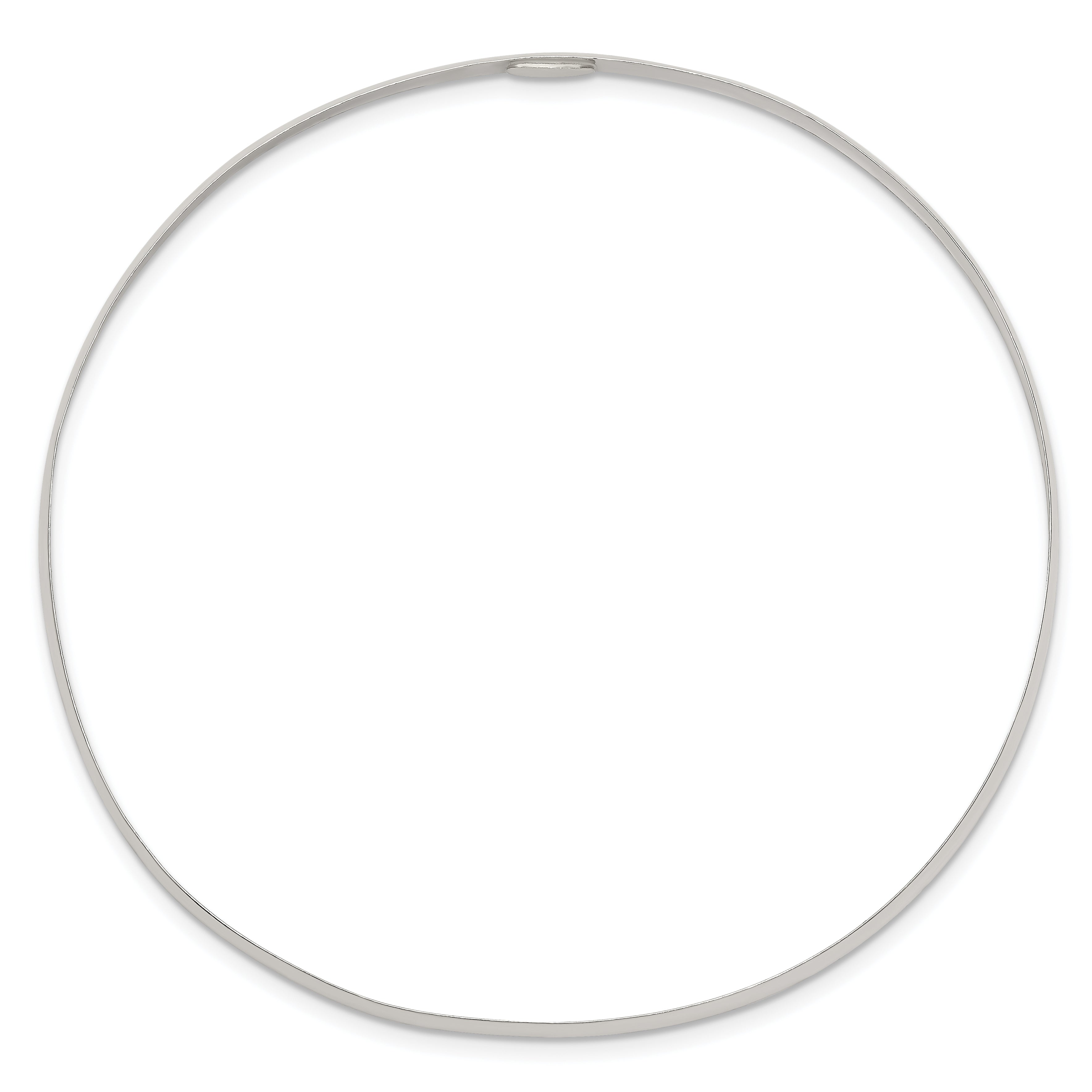 Sterling Silver 3mm Solid Polished Plain Slip-On Bangle Bracelet