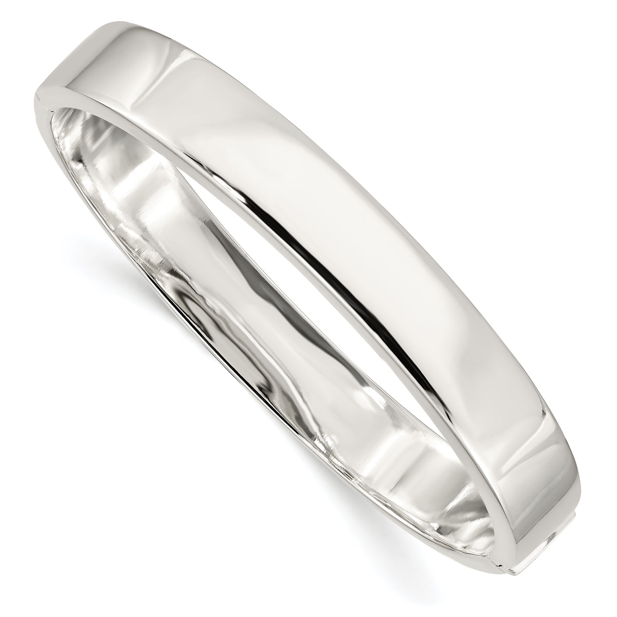 Sterling Silver 9.75mm Hinged Bangle