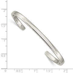 Sterling Silver 4mm Cuff Bangle