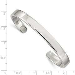 Sterling Silver 7mm Cuff Bangle