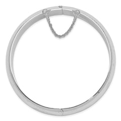 Sophia Jewelers Sterling Silver 925 Hinged Bangle with Rhodium Polished Finish