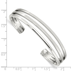 Sophia Jewelers 925 Sterling Silver Women's Polished Cuff Bangle Bracelet