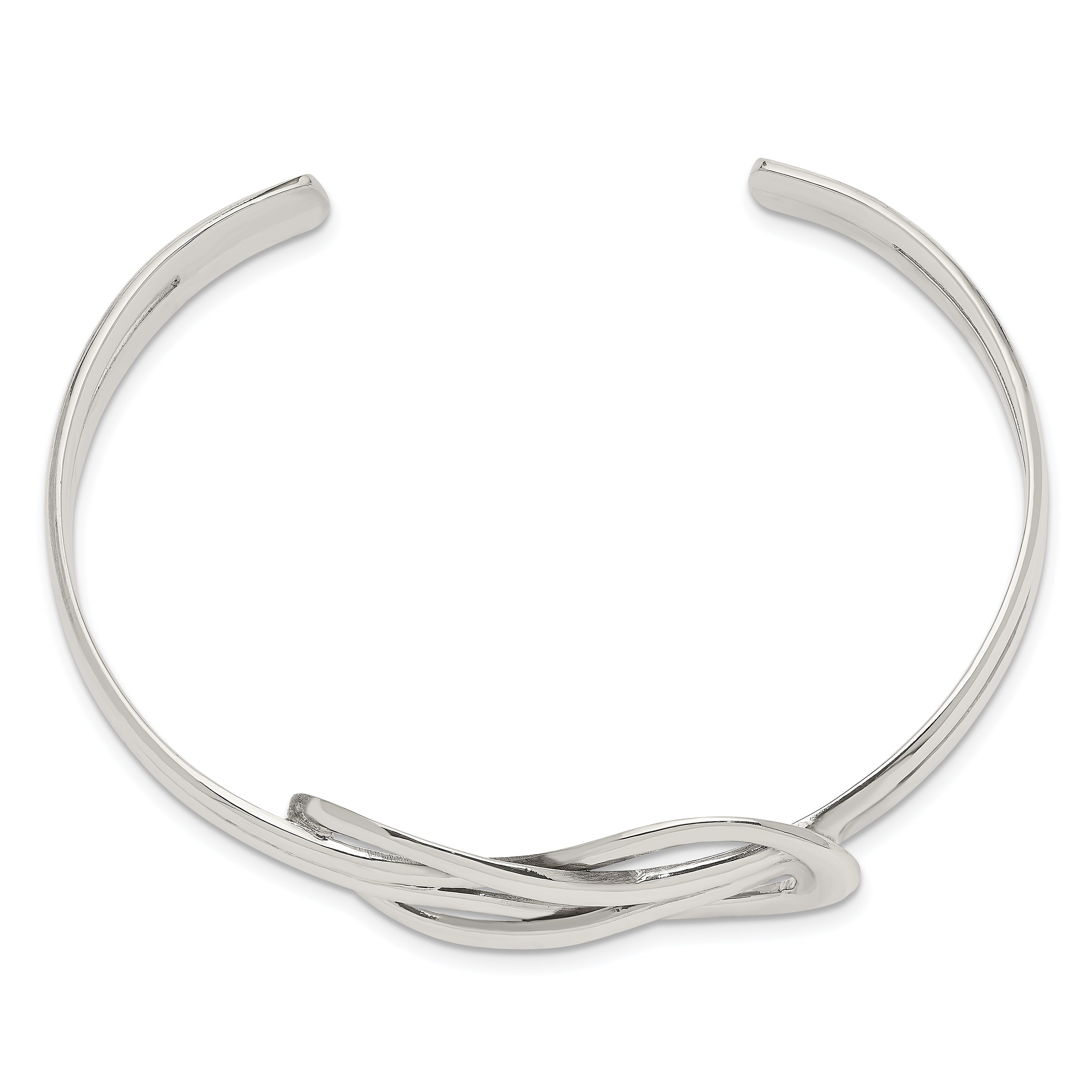 Sophia Jewelers Sterling Silver 925 Knot Cuff Bangle with Polished Finish