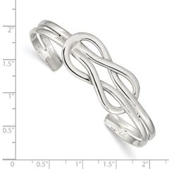 Sophia Jewelers Sterling Silver 925 Knot Cuff Bangle with Polished Finish