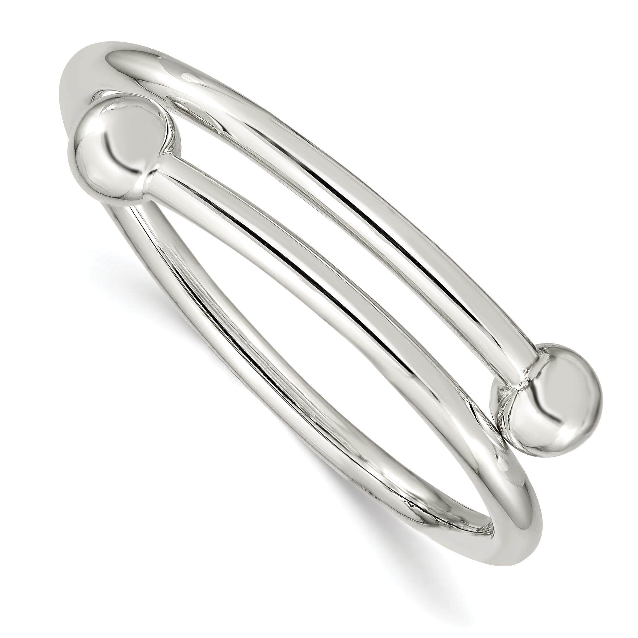 Sterling Silver Polished Flexible Baby Bangle Bracelet