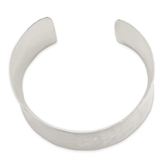 Sterling Silver 39.5mm Hammered Cuff Bangle