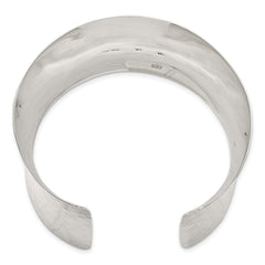 Sterling Silver 49.5mm Hammered Cuff Bangle