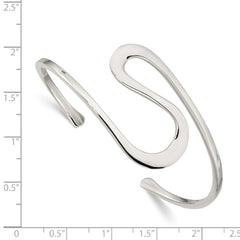 Sterling Silver Abstract Cuff Bangle