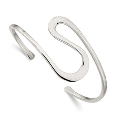 Sterling Silver Abstract Cuff Bangle