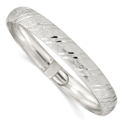 Sterling Silver 10.5mm Polished D/C Flexible Bangle