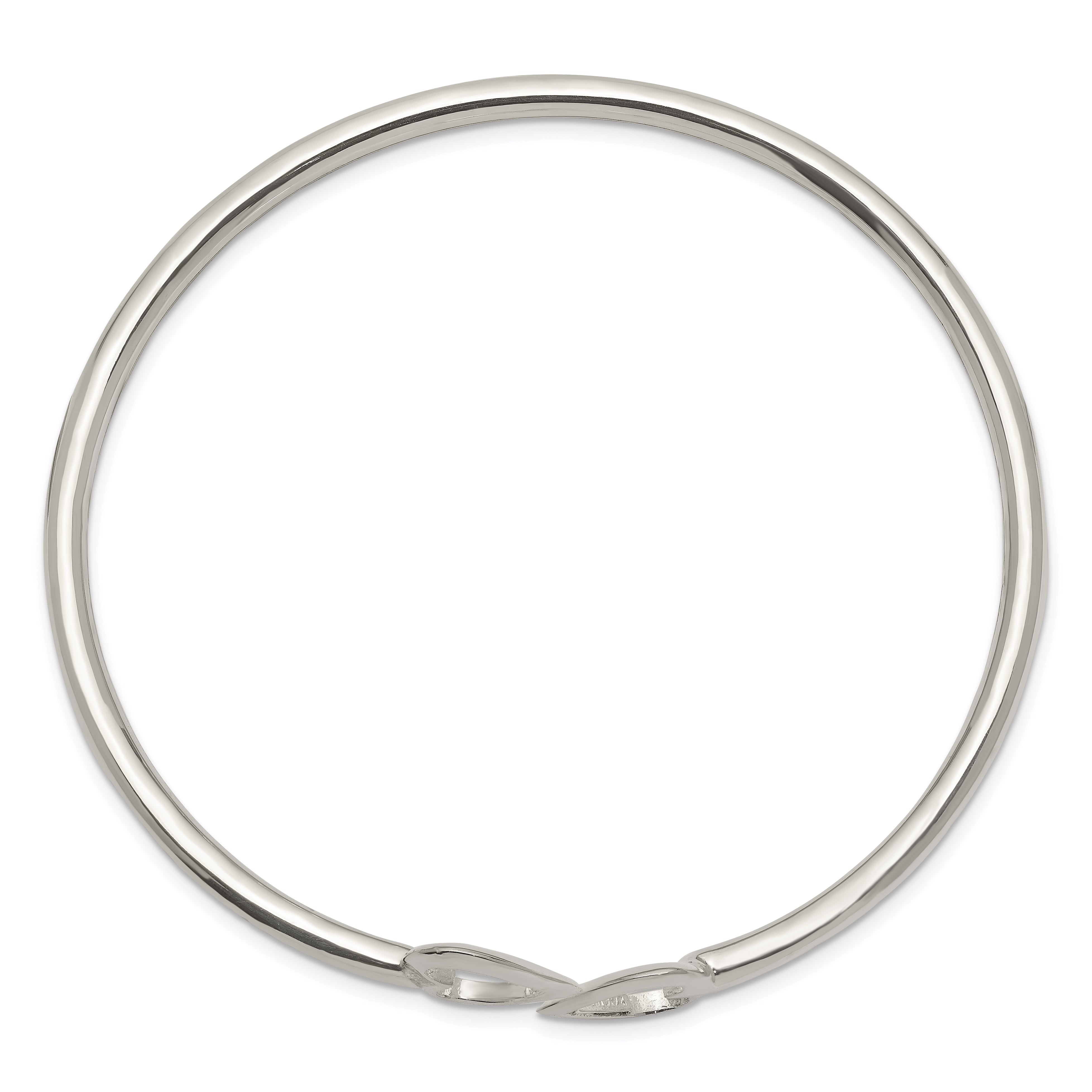 Sterling Silver Polished Heart Bangle