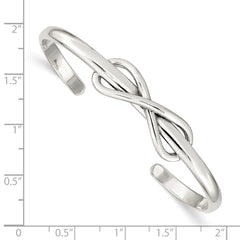 Sterling Silver Polished Infinity Cuff Bangle