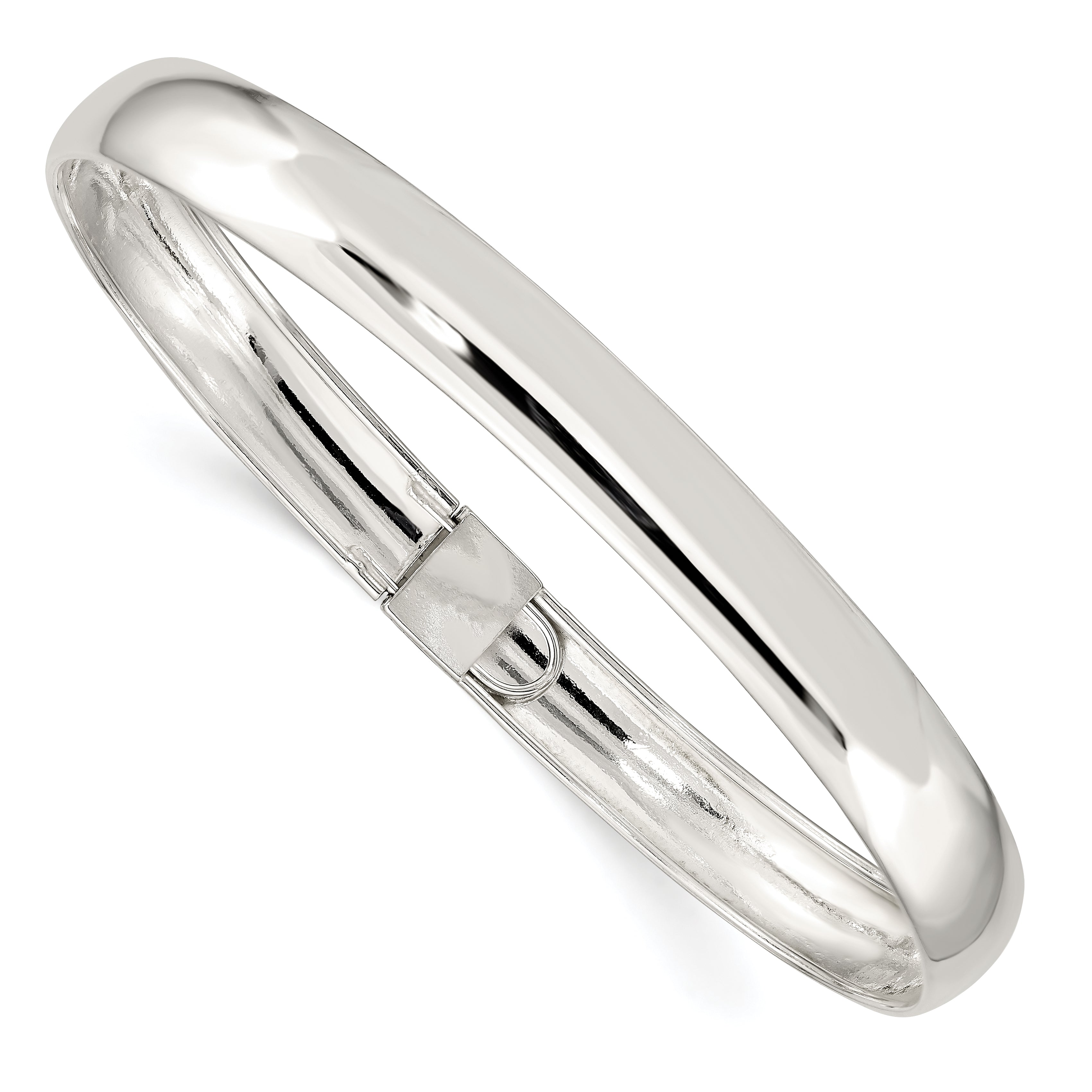 Sterling Silver 8mm Polished Flexible Bangle