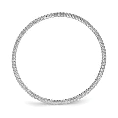 Sterling Shimmer Sterling Silver Rhodium-plated 93 Stone CZ Bangle Bracelet