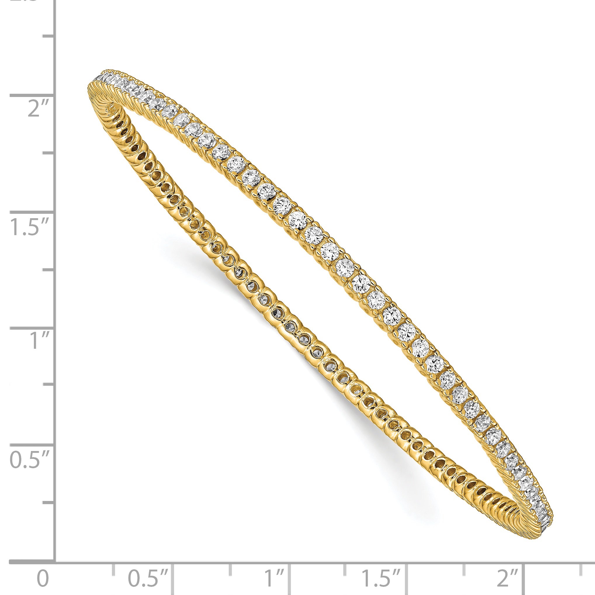 Sterling Shimmer Sterling Silver Gold-tone Flash Gold-plated 93 Stone CZ Bangle Bracelet