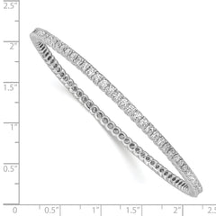 Sterling Shimmer Sterling Silver Rhodium-plated 83 Stone CZ Bangle Bracelet