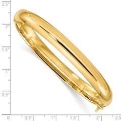 Sterling Silver Gold-plated 8mm Hinged Bangle