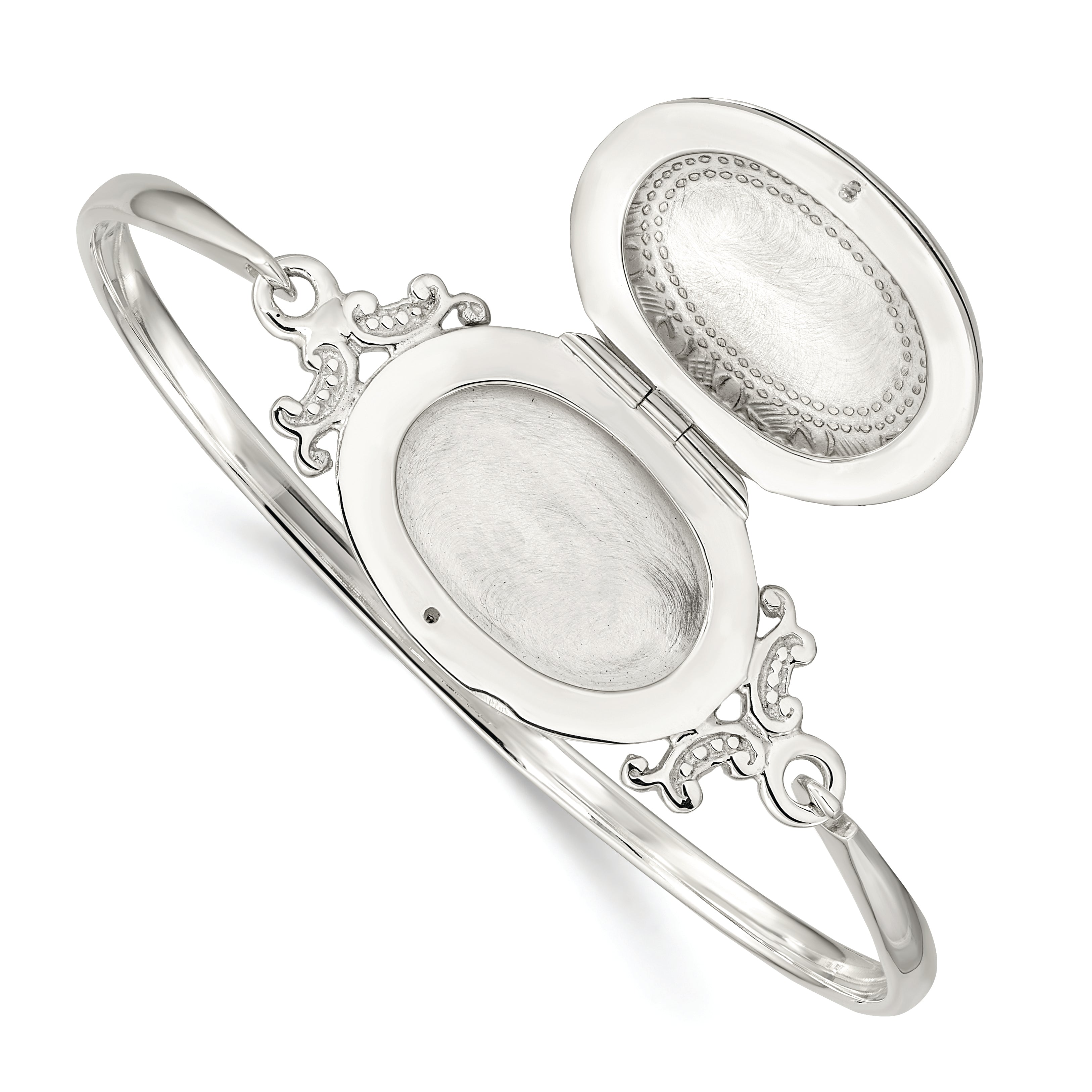 Sterling Silver 26mm Oval Locket Bangle