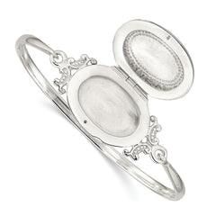 Sterling Silver 26mm Oval Locket Bangle