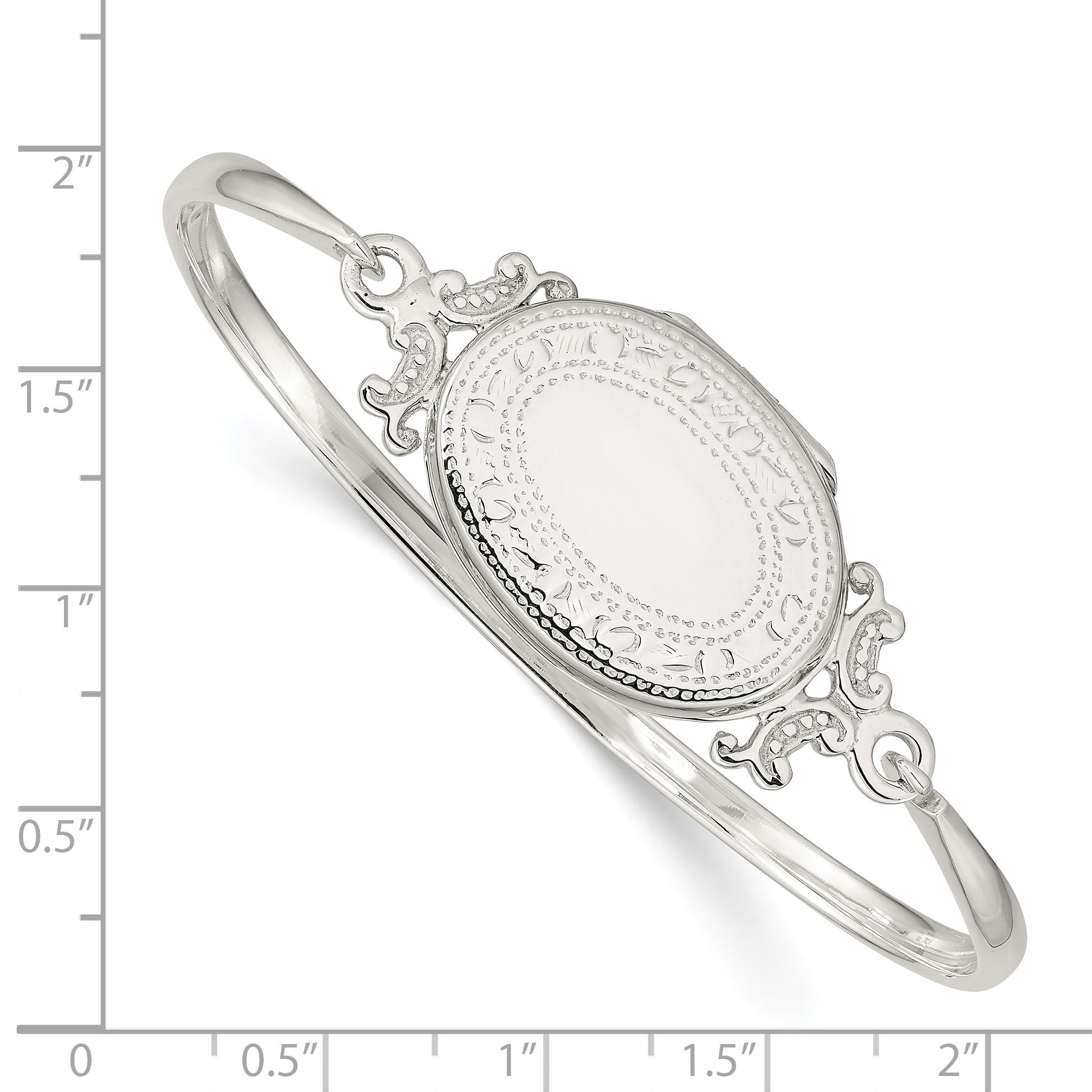 Sterling Silver 26mm Oval Locket Bangle