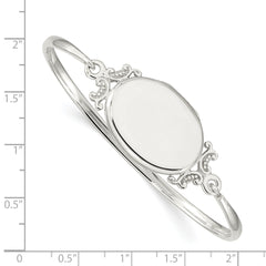 Sterling Silver 26mm Oval Locket Bangle