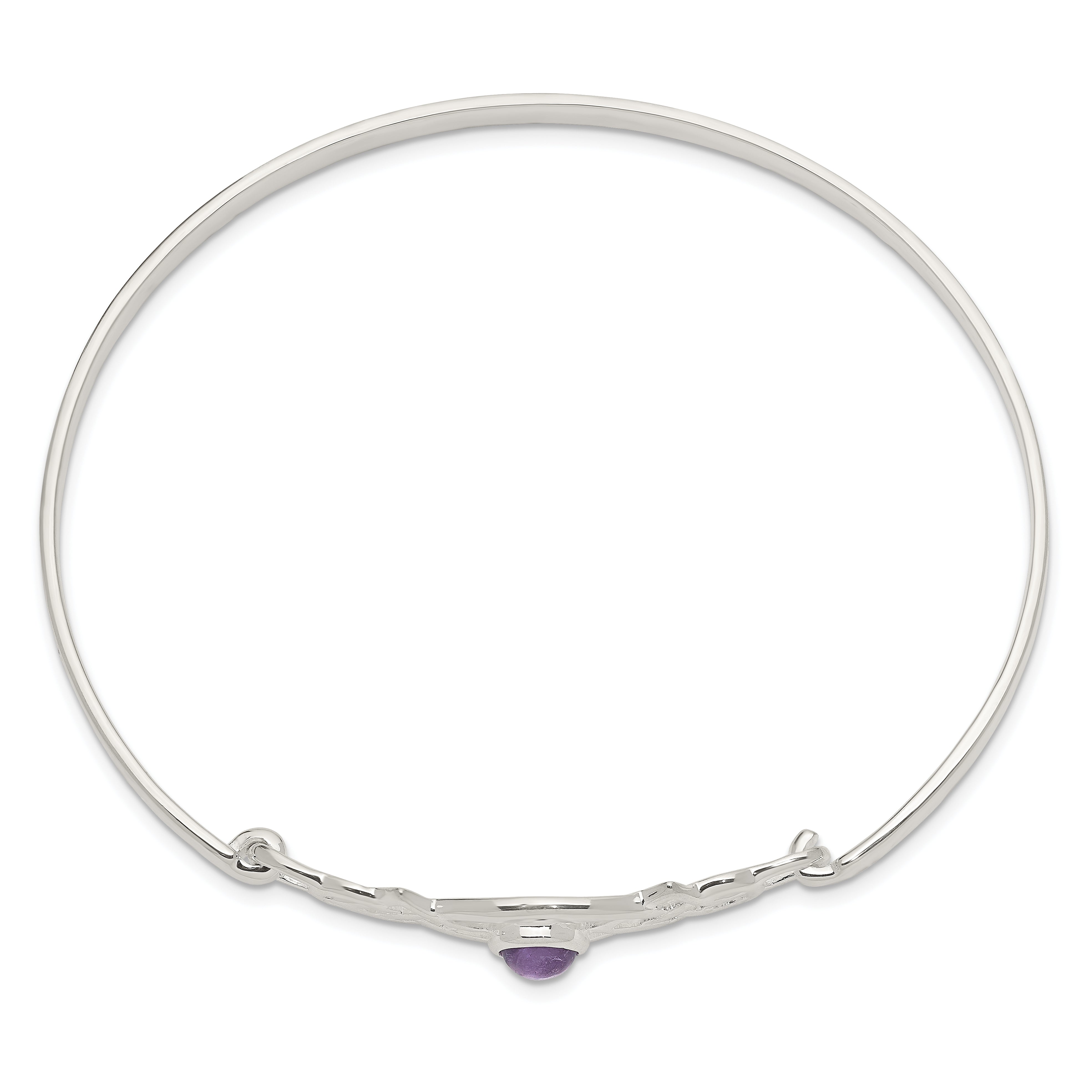 Sterling Silver Amethyst Celtic Knot Bangle Bracelet