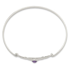 Sterling Silver Amethyst Celtic Knot Bangle Bracelet