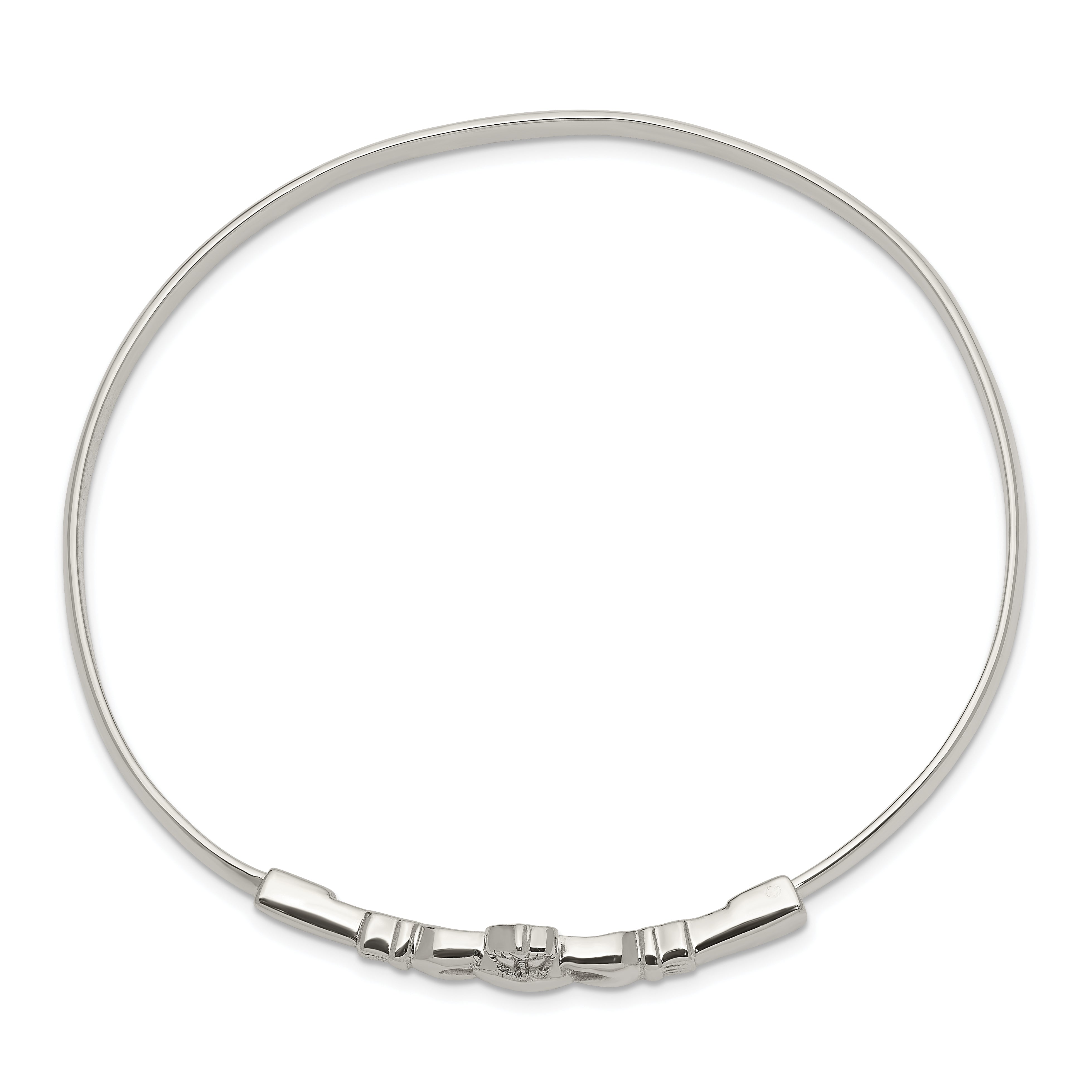 Sterling Silver Claddagh Bangle Bracelet